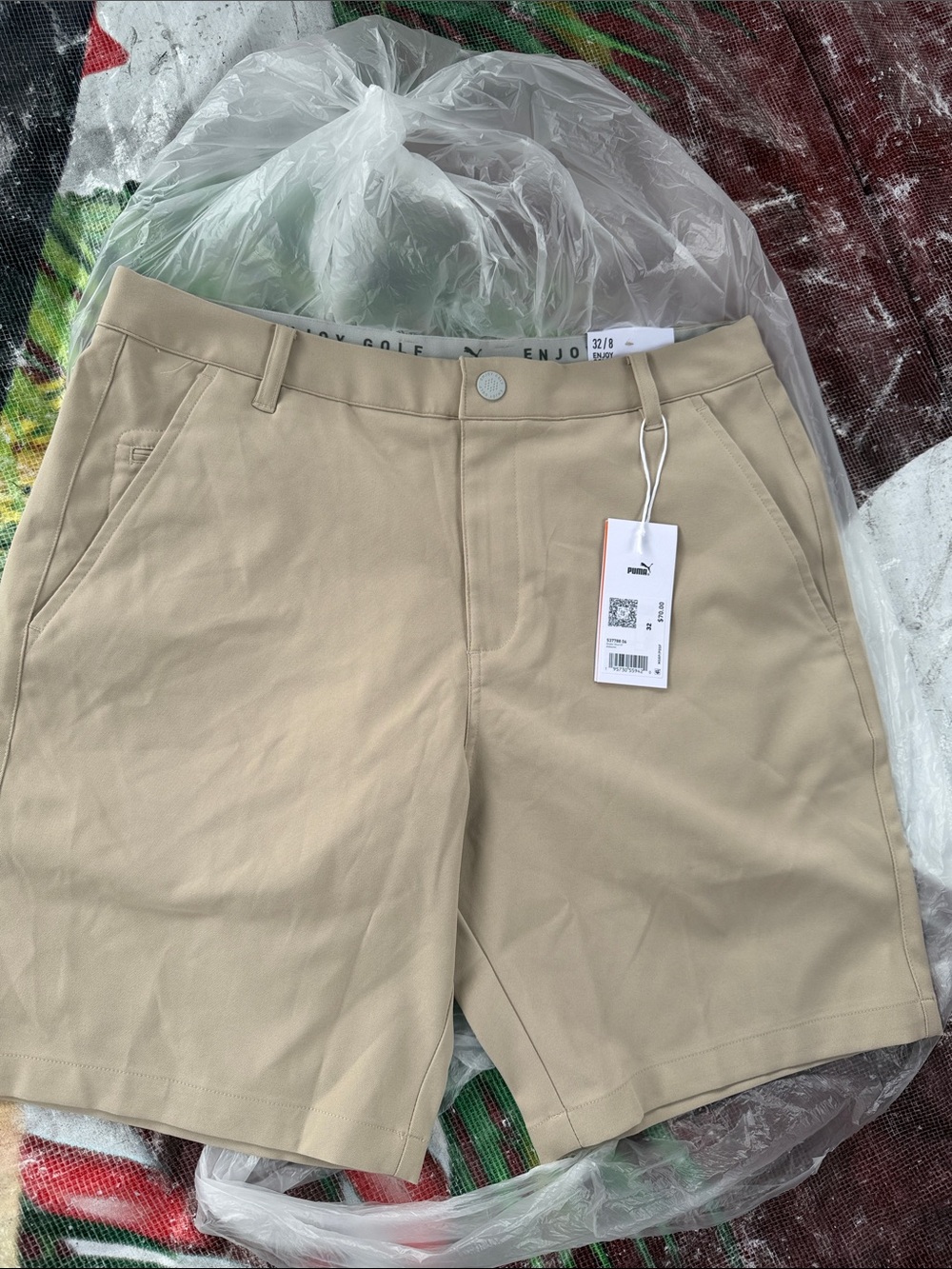Puma Men’s Khaki Hybrid Golf Shorts